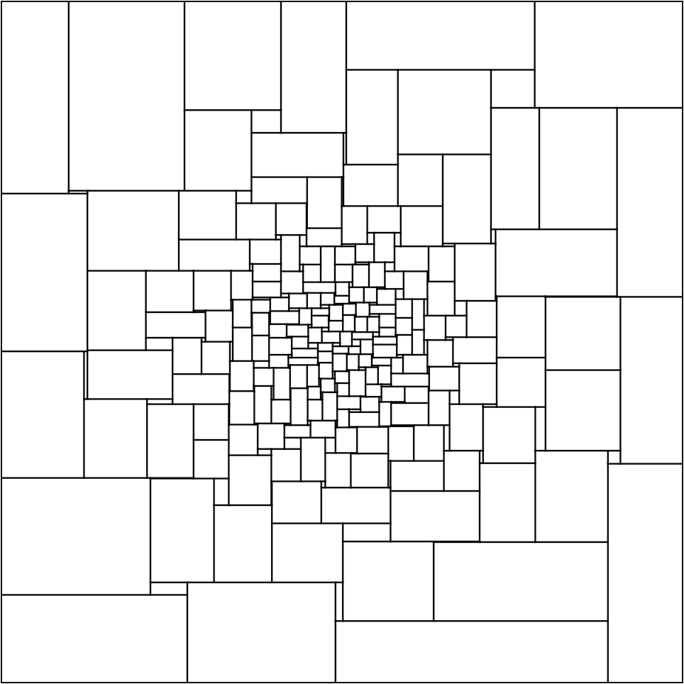 plain rectangular tiling around the center