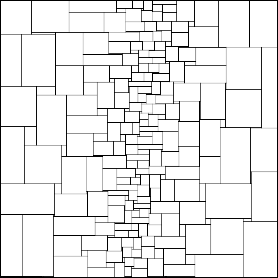 plain rectangular tiling around a line