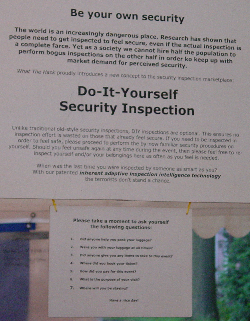 Do-it-yourself Security Inspection Text
